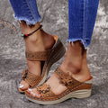 Damen Komfortable Wedge-Sandalen mit floralen Verzierungen R&B