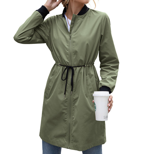 Damen funktionale Übergangsjacke mit Taillenzug und praktischen Taschen R&B