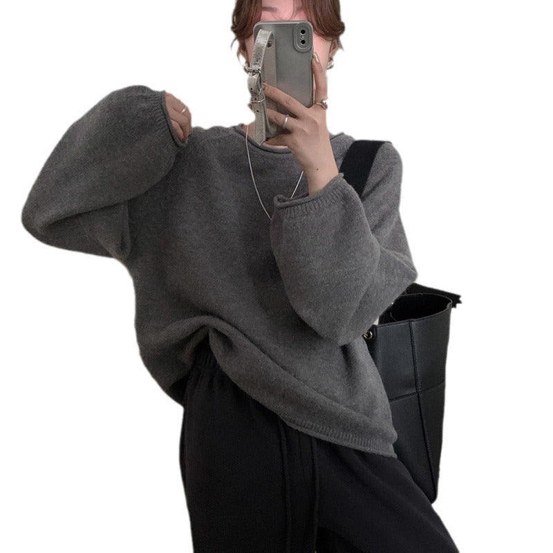 Damen Lässiger Pullover mit voluminösen Ärmeln und weichem Material R&B