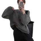 Damen Lässiger Pullover mit voluminösen Ärmeln und weichem Material R&B