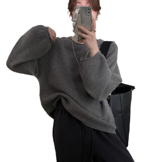 Damen Lässiger Pullover mit voluminösen Ärmeln und weichem Material R&B