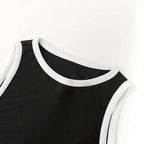 Damen stylishes Sport-Set mit hoch taillierter Weitbein-Hose und sportlichem Bustier R&B