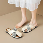 Damen Slidesandalen mit modischem Schleifendetail und komfortabler Innensohle