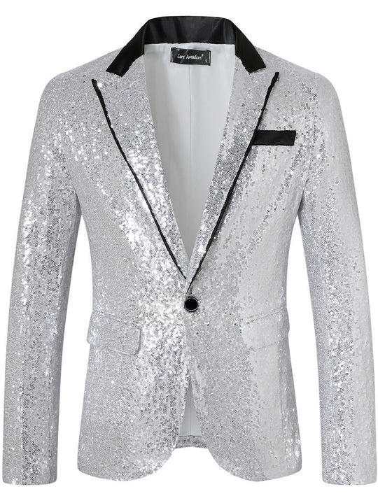 Herren Glamouröser Paillettenblazer R&B