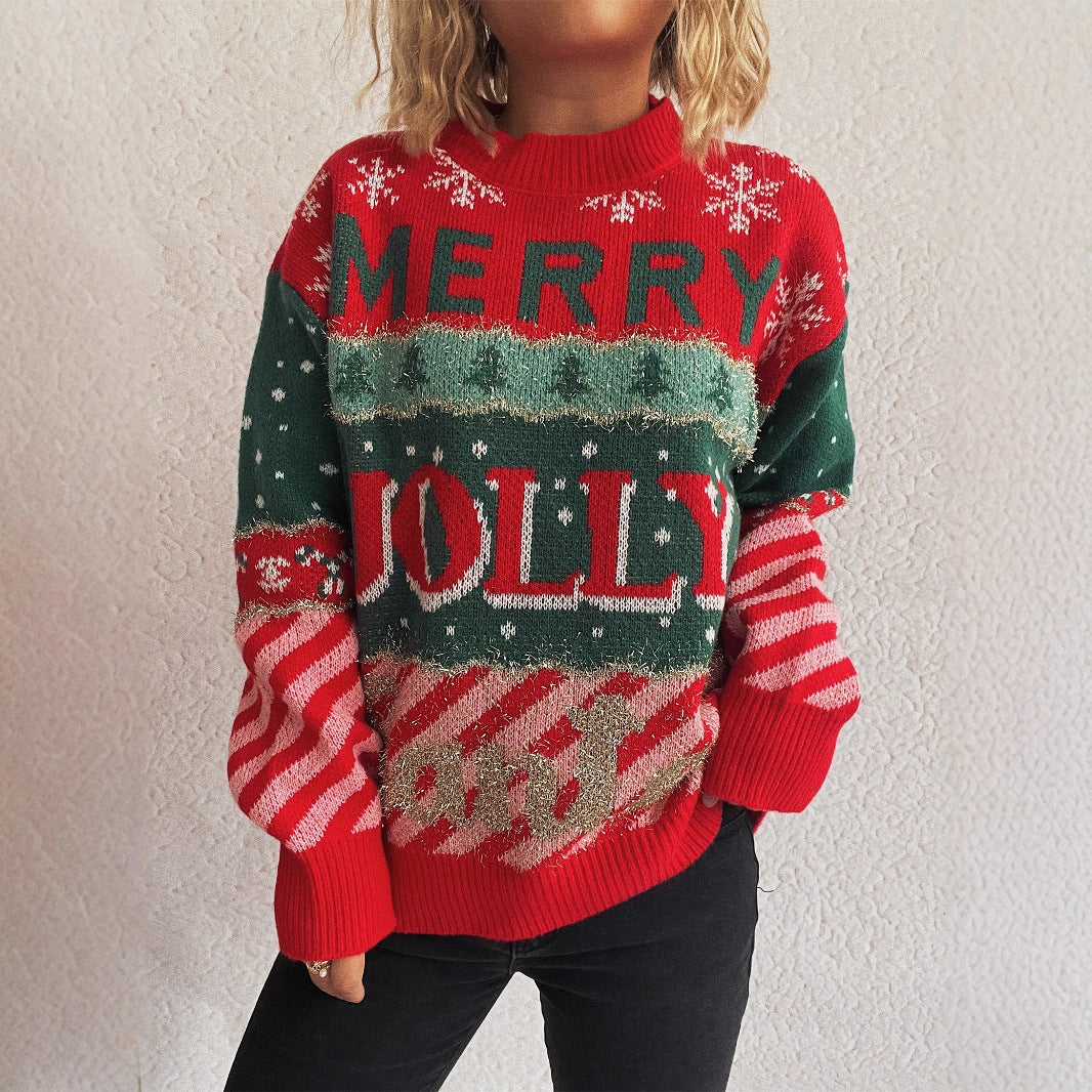 Damen Weihnachts-Pullover mit unverwechselbarem Motiv und gemütlichem Schnitt R&B