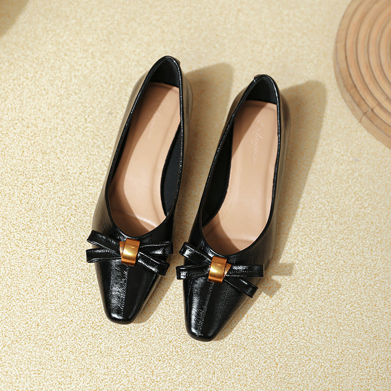 Damen Ballerinas mit eleganter Schleifenapplikation