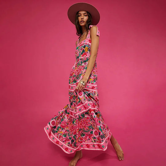 Damen Floral Motive Badeanzug mit verspieltem Trägerdesign R&B