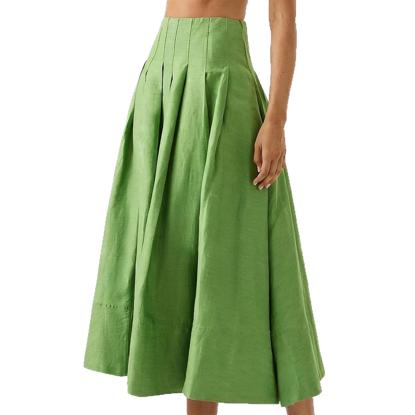Damen Eleganter Midirock mit fließendem Schnitt und seitlichen Taschen EB
