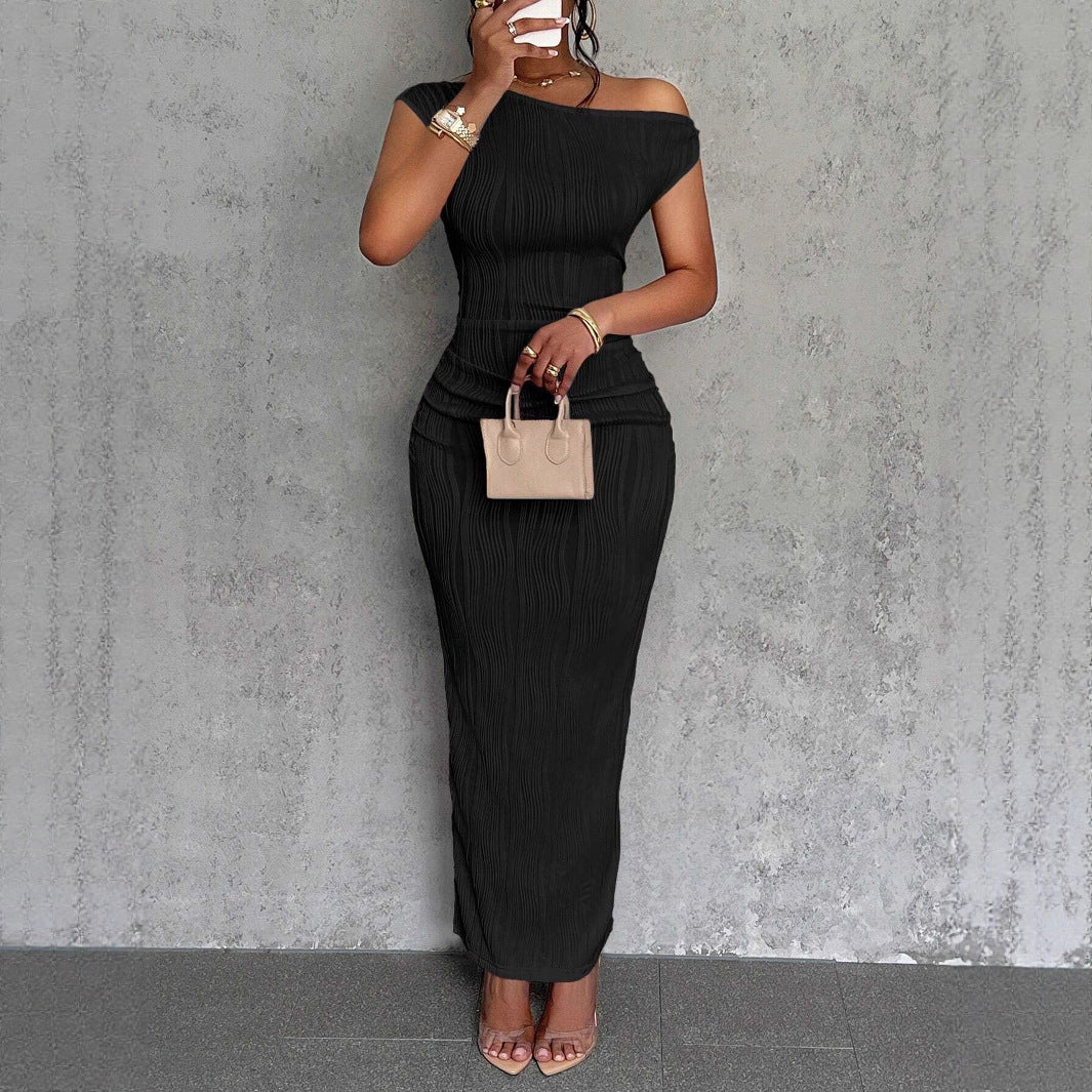 Damen Elegantes figurbetontes Maxikleid mit Raffungen R&B