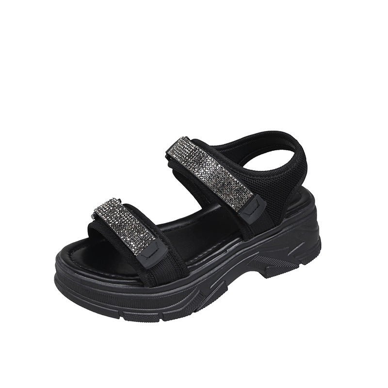 Damen Sandalen mit elegantem Riemen und glitzernden Akzenten R&B