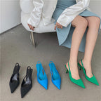 Damen Slingback-Pumps mit Spitze und elastischem Riemendesign R&B