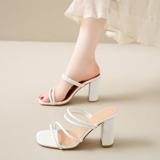 Damen Mode Sandaletten mit eleganten Riemen und blockiertem Absatz R&B