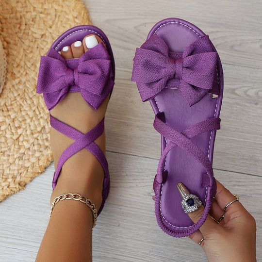 Damen Riemensandalen mit dekorativem Schleifendetail und komfortabler Sohle R&B