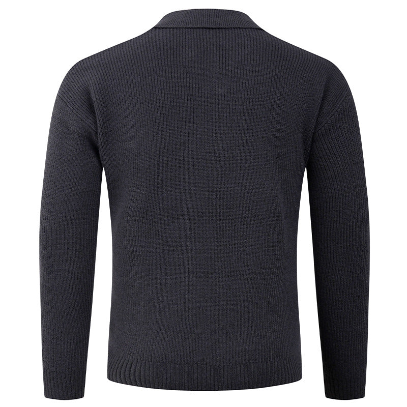 Herren lässiger Pullover mit modernem Kragen R&B