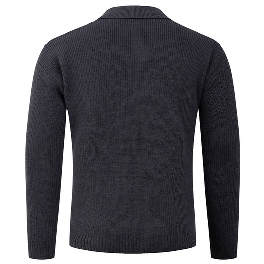 Herren lässiger Pullover mit modernem Kragen R&B