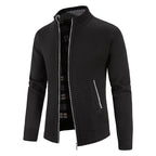 Herren Strickjacke mit modernem Stehkragen und Noppenstruktur R&B