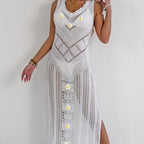 Damen Häkel-Kleid mit floralem Design R&B