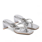 Damen Fashionable Riemchen-Sandalen mit glanzvollem Absatz R&B