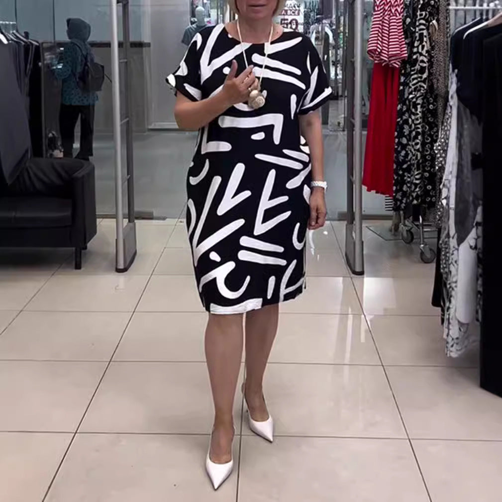 Damen Freizeitkleid mit grafischem Muster Heidi-Mode