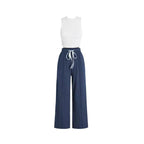 Damen lässiges Oberteil und weit geschnittene Hose Set R&B