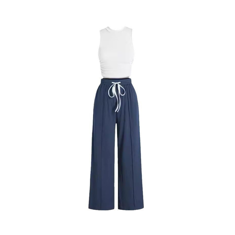 Damen lässiges Oberteil und weit geschnittene Hose Set R&B