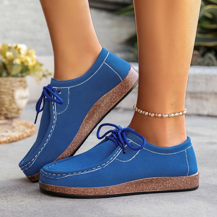 Damen Mokassins mit elastischen Schnürdetails und rutschfester Sohle R&B