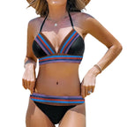 Damen Triangel-Bikini mit modischen Streifen und eleganter Passform R&B