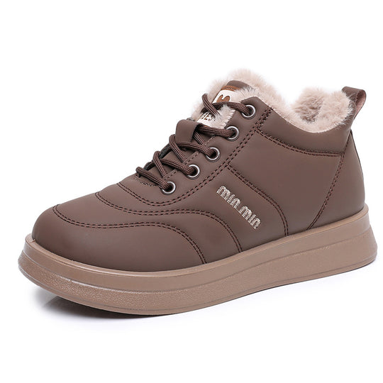Damen Wärmende High-Top Sneakers mit kuscheligem Innenfutter und rutschfester Sohle R&B