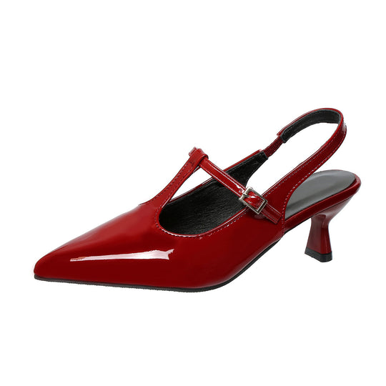 Damen Slingback High-Heels mit eleganter Spitze und verstellbarem Riemchen R&B