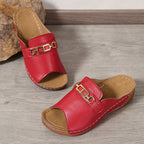 Damen Komfortable Clogs mit dekorativer Schnalle und atmungsaktiver Innensohle R&B