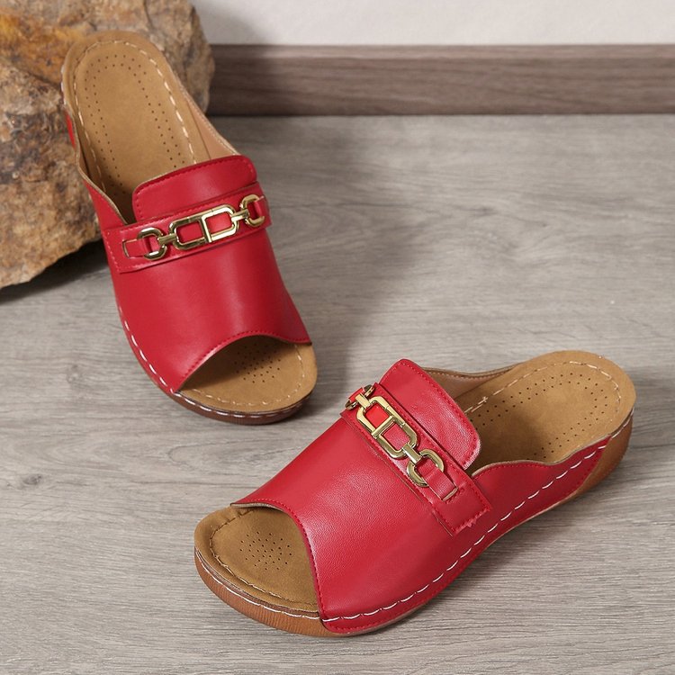 Damen Komfortable Clogs mit dekorativer Schnalle und atmungsaktiver Innensohle R&B