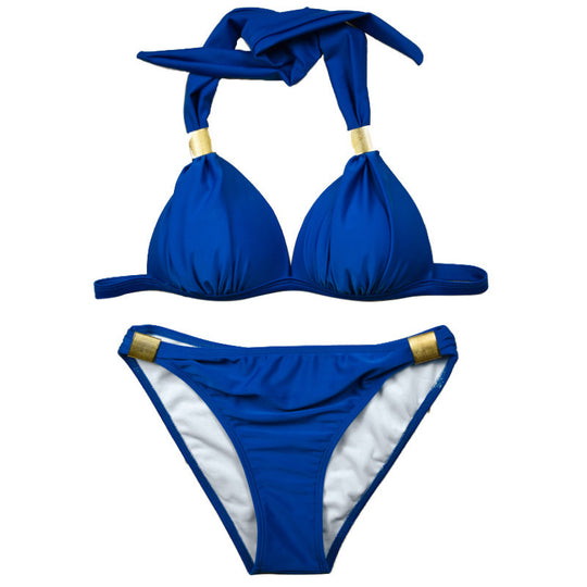 Damen Triangel-Bikini mit verstellbaren Trägern und schicker Knoten-Detail R&B