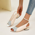 Damen Elegante Slingbacks mit modischem Blockabsatz und glänzenden Akzenten