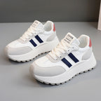Damen Modische Plateausneaker mit atmungsaktiver Mesh-Oberfläche und stoßdämpfendem Sohlenprofil R&B