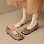 Damen Ballerinas mit elastischem Faltendesign und bequemer Innensohle