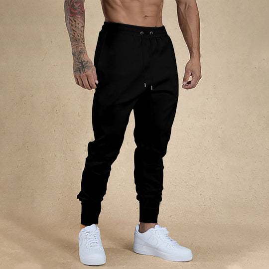 Herren nan athletische Frottee-Jogginghose mit hohem Bund Kordelzug und schmal zulaufenden Rippbündchen R&B