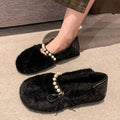 Damen Flauschige Hausschuhe mit eleganter Perlenverzierung und komfortablem Design R&B