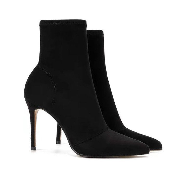 Damen elegante Ankle Boots mit spitzem Design und hohem Absatz R&B
