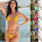 Damen Triangel-Bikini mit kontrastierenden Schnürdetails R&B