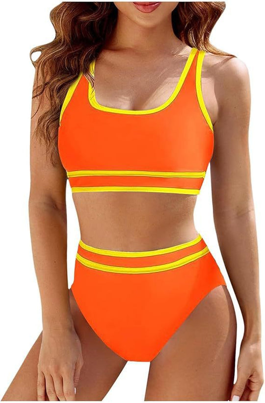 Damen Hochtailliertes Sport-Bikini-Set R&B