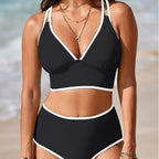 Damen Bikini-Set mit elegantem Hochgeschnittenen Höschen und verstellbaren Trägern R&B
