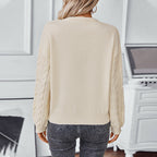 Damen Grobstrickpullover mit strukturiertem Zopfmuster