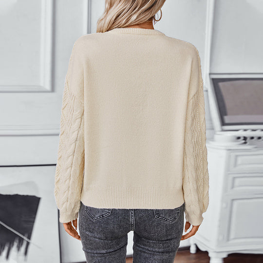 Damen Grobstrickpullover mit strukturiertem Zopfmuster R&B