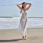 Damen elegante Netz-Strandüberwurf R&B
