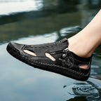 Herren Bequeme Lederfreizeitschuhe mit Reißverschluss und atmungsaktiven Öffnungen R&B