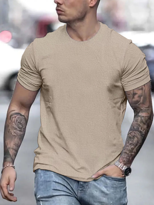 Herren lässiges T-Shirt mit strukturierter Oberfläche und bequemem Schnitt R&B