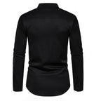Herren Langarmhemd mit asymmetrischem Knopfdesign