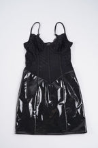 Damen Sexy Spitzenkleid im figurbetonten Design mit glänzendem Unterrock R&B