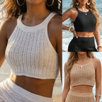 Damen gehäkeltes Crop-Top mit hochwertigem, atmungsaktivem Material R&B