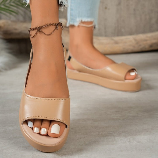 Damen Plateausandalen mit verstellbarem Riemen R&B